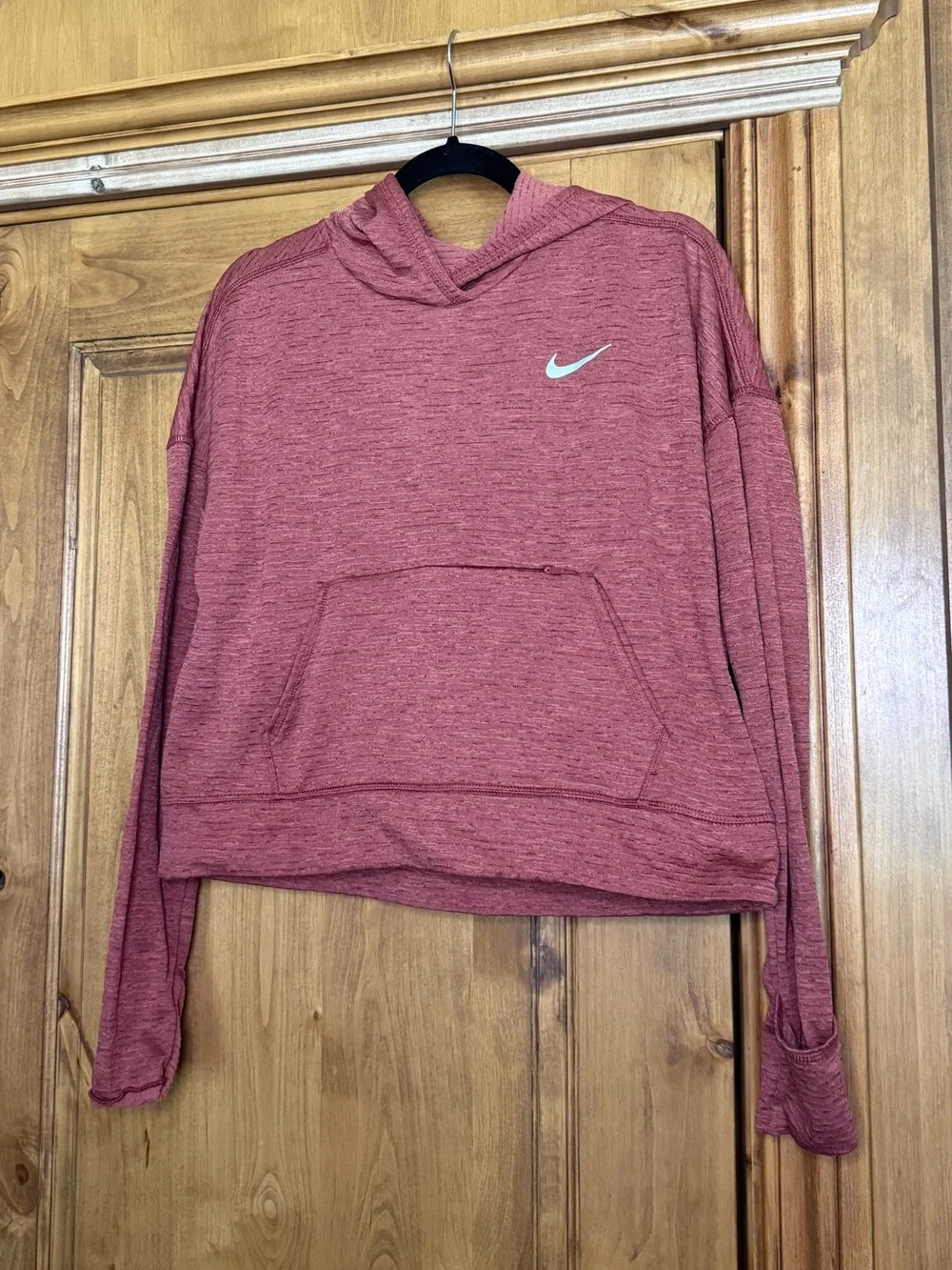 Nike Running Dri-FIT Heathered Mauve Hooded Pullover Sweatshirt Women’s Small